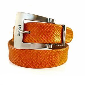 Unlisted by Kenneth Cole Orange Genuine Snakeskin Belt Size S